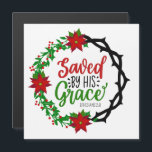 Saved by His Grace<br><div class="desc">Saved by His Grace Christmas Wreath Card. With a strong message of hope and love, our cards are perfect for any Christmas or gospel-themed event! This Saved By His Grace in the traditional colors of Christmas (red and green), and our invitations reflect that! With a beautiful and festive design, our...</div>