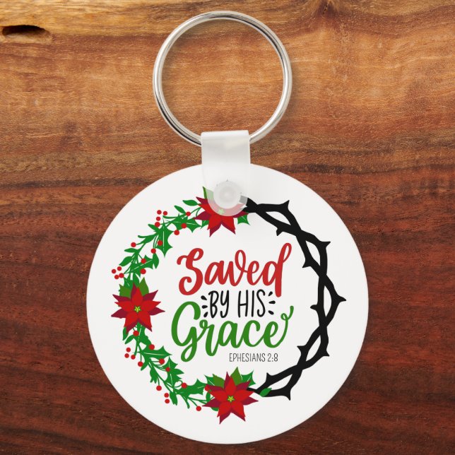 Saved by His Grace Keychain (Front)