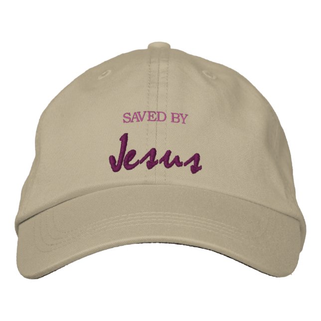 Saved by Jesus Embroidered Baseball Hat (Front)