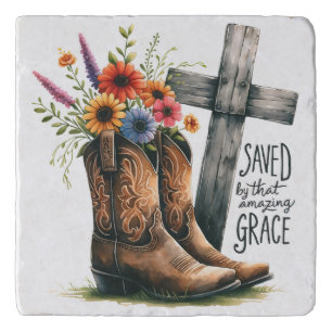 Saved By That Amazing Grace Trivet