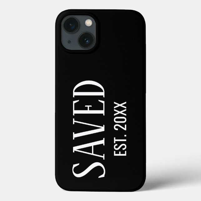 Saved Est Established Black Caps Christian Case-Mate iPhone Case (Back)