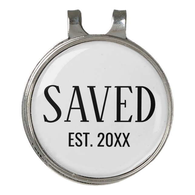 Saved Est Established Christian Golf Hat Clip (Front)