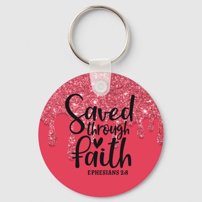 Saved Through Faith Keychain (Front)