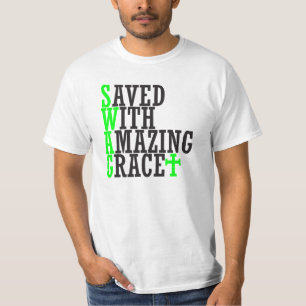 Saved With Amazing Grace SWAG Christian Tee