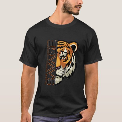 Savege the tiger face T_Shirt