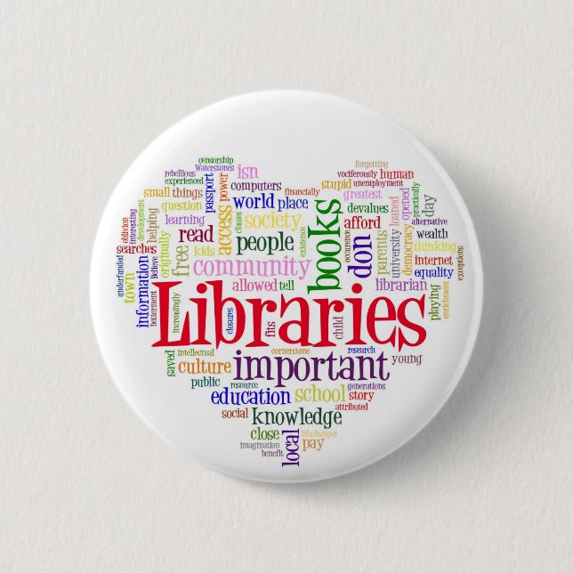Savelibraries Pinback Button (Front)