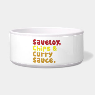 Saveloy, Chips & Curry Sauce. Bowl