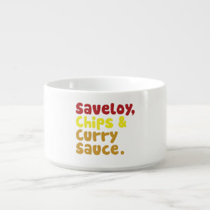 Saveloy, Chips & Curry Sauce. Bowl