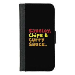 Saveloy, Chips & Curry Sauce. iPhone 8/7 Wallet Case