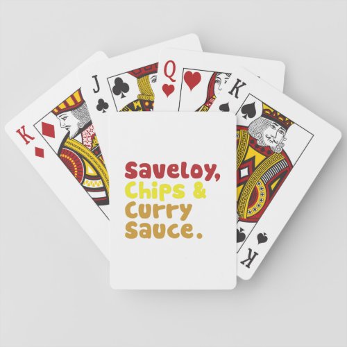 Saveloy Chips  Curry Sauce Playing Cards