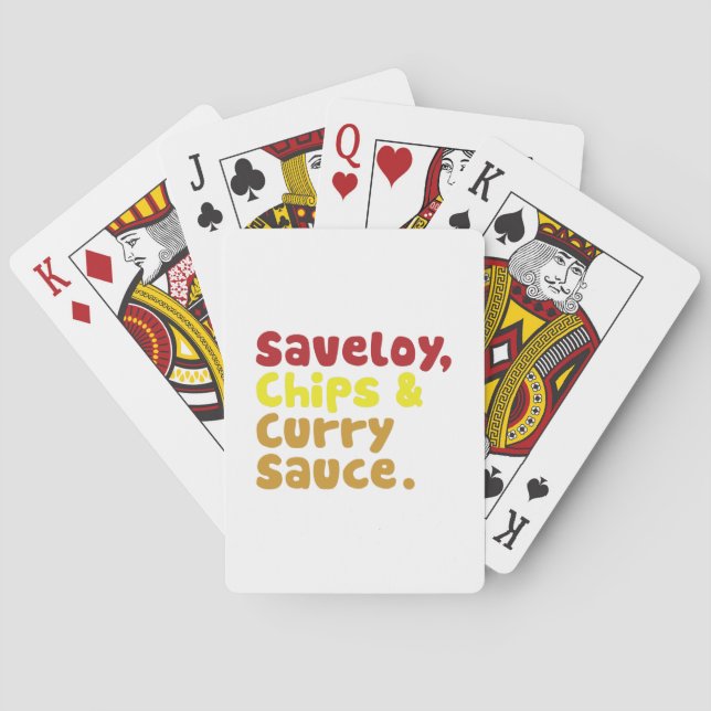 Saveloy, Chips & Curry Sauce. Poker Cards (Back)