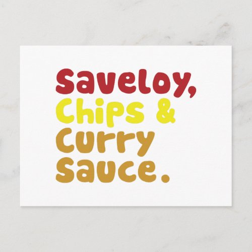 Saveloy Chips  Curry Sauce Postcard