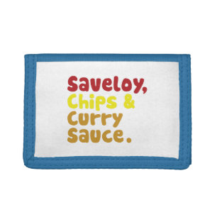 Saveloy, Chips & Curry Sauce. Tri-fold Wallet