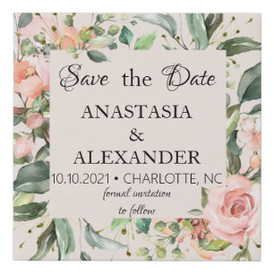 SaveTheDate Faux Canvas Print