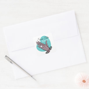 "SaveTheDate" Wedding Announcement Square Sticker