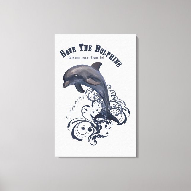 SaveTheDolphins - Wrapped Canvas Print (Front)