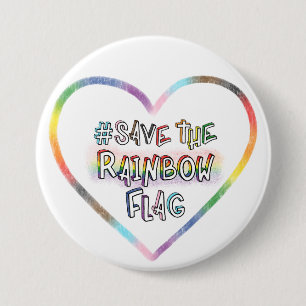 #SaveTheRainbowFlag hand lettering LGBTQ+ Rights Button