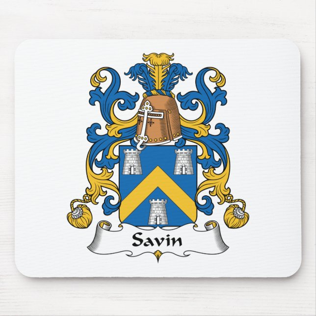 Savin Family Crest Mouse Pad (Front)