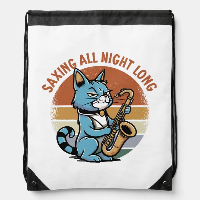 Saving All Night Long - For Saxophone players Drawstring Bag (Front)