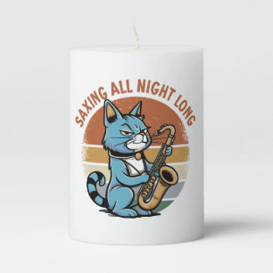 Saving All Night Long - For Saxophone players Pillar Candle