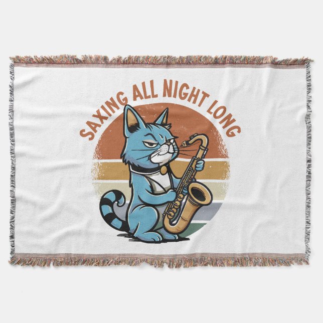 Saving All Night Long - For Saxophone players Throw Blanket (Front)
