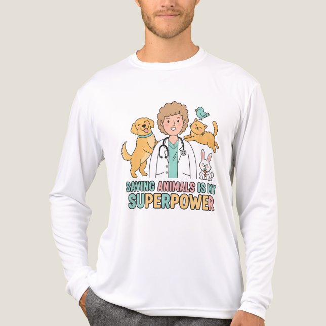 Saving Animals Is My Superpower – Funny Veterinari Tri-Blend Shirt (Front)