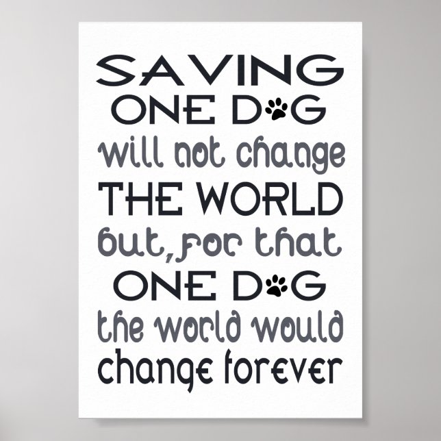 Saving One Dog Poster (Front)