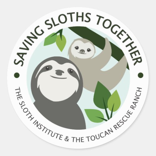 Saving Sloths Together Program  Logo Sticker