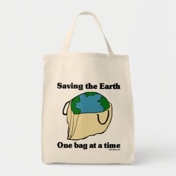 Saving The Earth Organic Tote Bag by holiday_tshirts at Zazzle