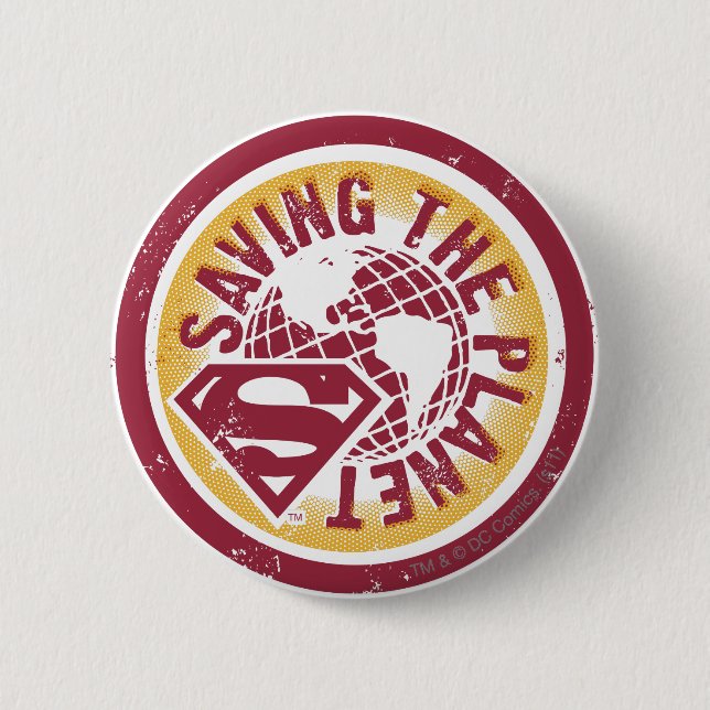 Saving the planet red circle button (Front)