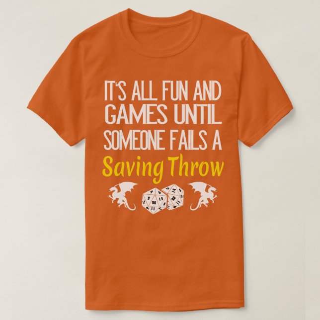 Saving Throw RPG Pen Paper Roleplaying T-Shirt (Design Front)