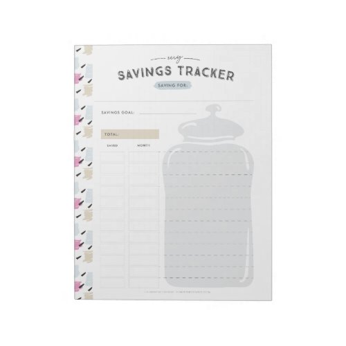 Savings Jar Tracker Notepad