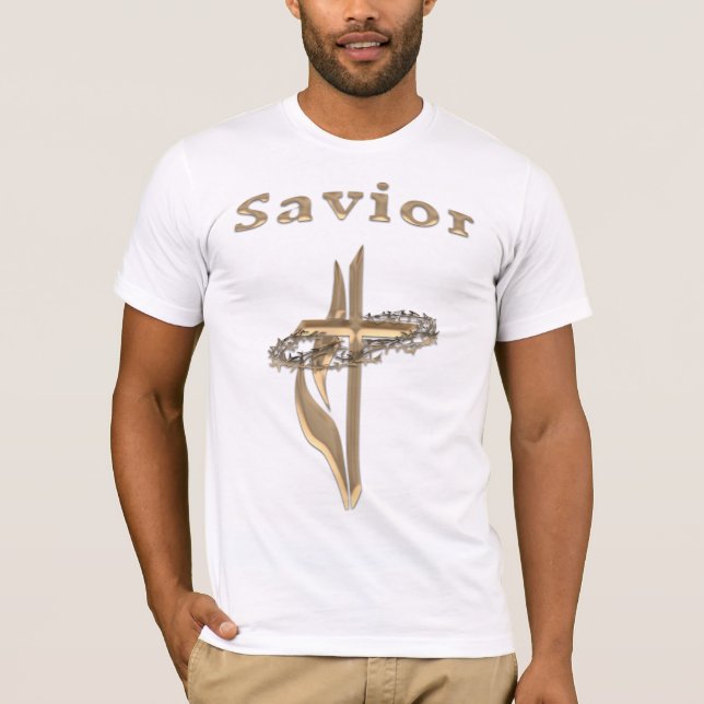 Savior Christian cross T-Shirt (Front)