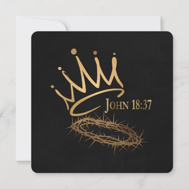 SAVIOR KING Elegant Black Christian Christmas  Card (Front)