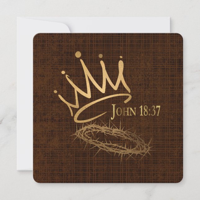 SAVIOR KING Elegant Bronze Christian Christmas  Card (Front)