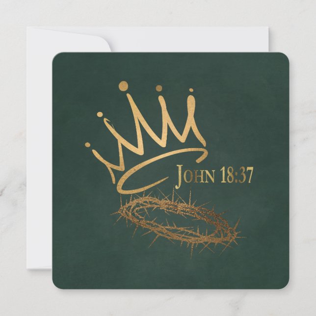 SAVIOR KING Elegant Green Christian Christmas  Card (Front)