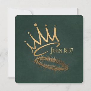 SAVIOR KING Elegant Green Christian Christmas Card