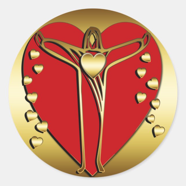 SAVIOR OF HEARTS CLASSIC ROUND STICKER (Front)