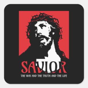Savior The Way The Truth nd The Life Square Sticker