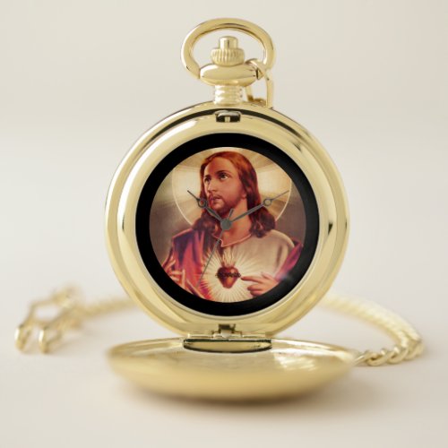 Savior with Eyes Raised Toward Heaven Pocket Watch