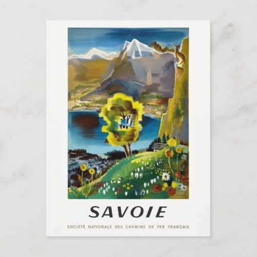 Savoie France Vintage Poster 1946 Postcard