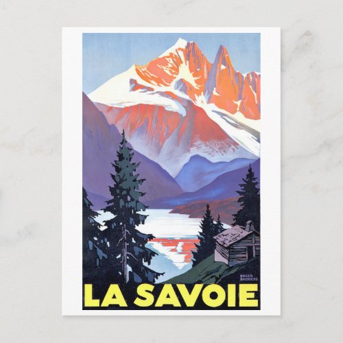 Savoie French Alps France mountain on snow Postcard