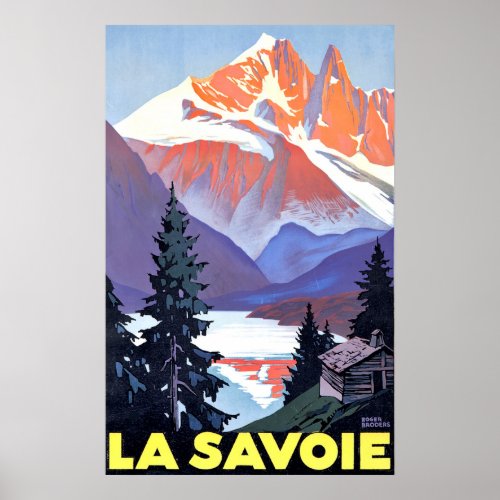 Savoie French Alps France mountain on snow Poster