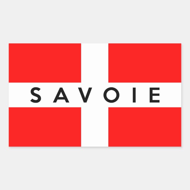 savoie province flag france french text name rectangular sticker (Front)