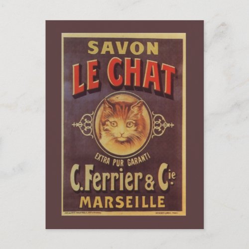 Savon Le Chat Fine Vintage French Soap Postcard