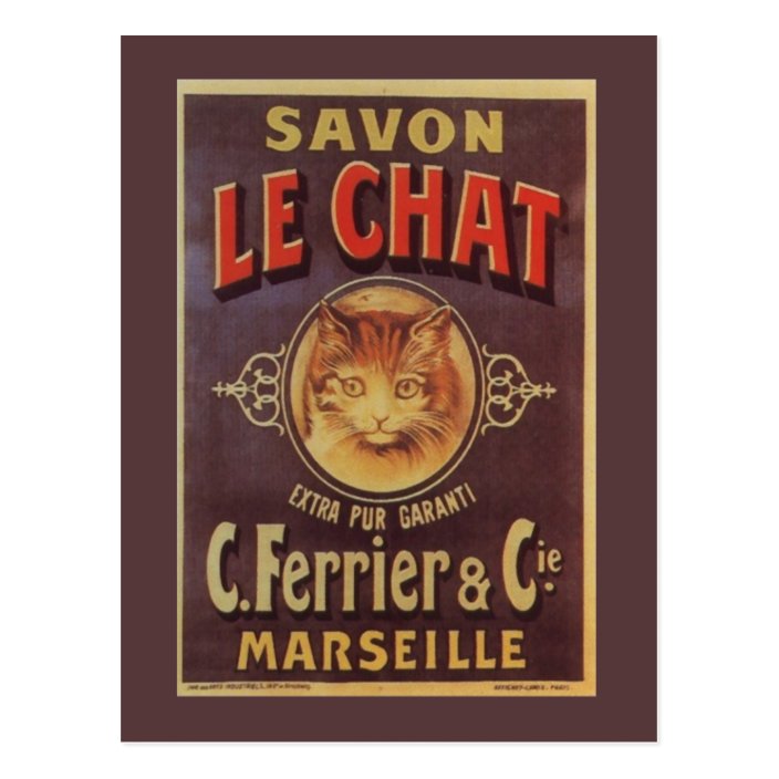 Savon Le Chat Fine Vintage French Soap Postcard Zazzle Com Savon Le Chat Fine Vintage French Soap Postcard Zazzle Com