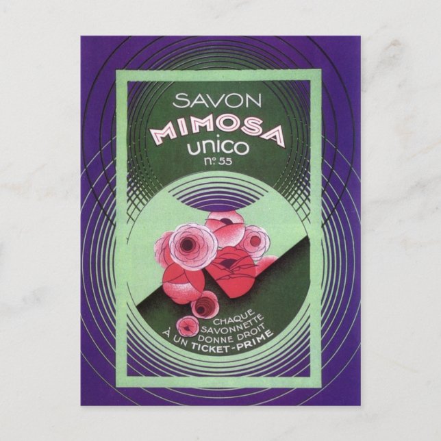 Savon Mimosa Unico 55 Postcard (Front)