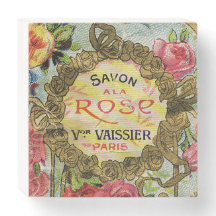 Savon Rose - Vintage Soap Wooden Box Sign