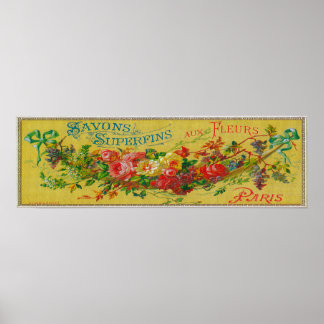 Savon Superfins Soap LabelParis, France Poster