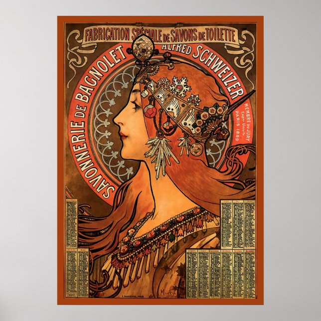 Savonnerie De Bagnolet by Mucha Poster (Front)